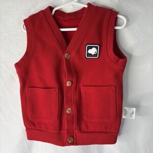 Snoopy Cool Snoopy Red Cardigan Button Up‎ Vest 3t/4t Asian Size 100 Peanuts